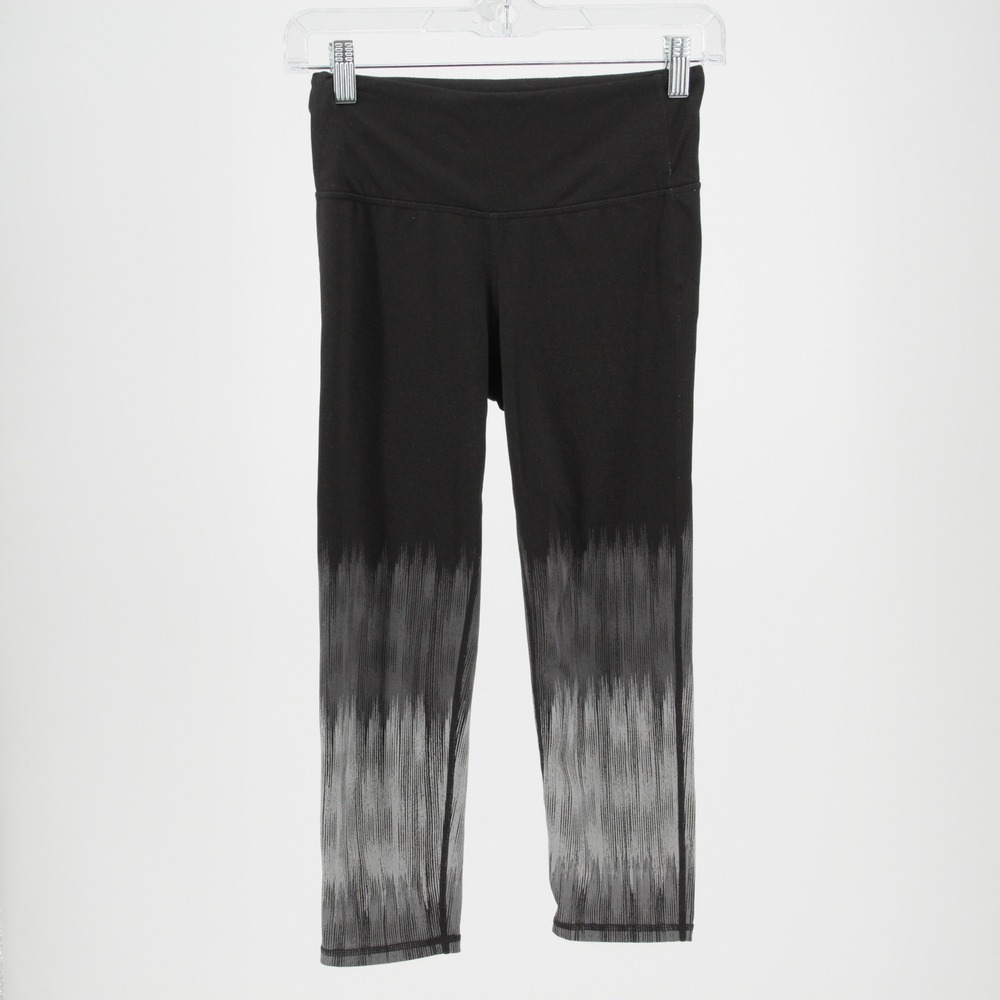 Athleta Women's Black Ombre Dip Dye‎ Cropped Leggings Size XS